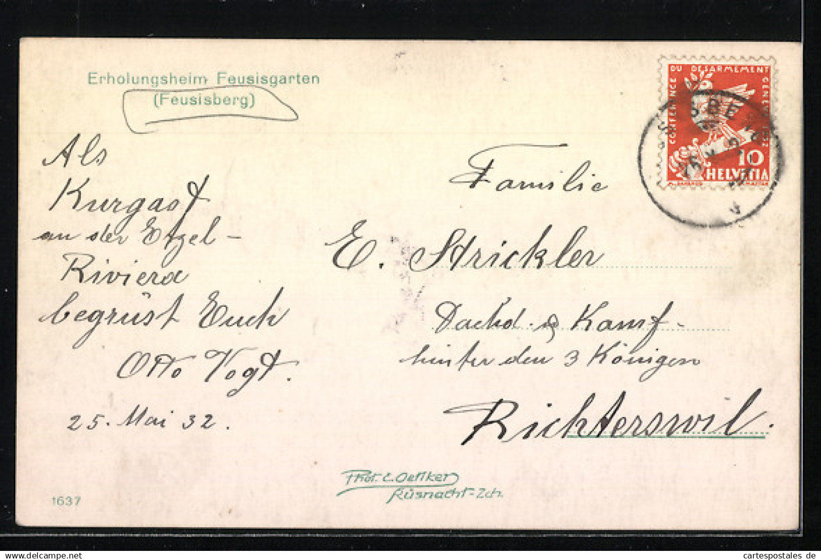 AK Feusisberg, Hotel Und Erholungsheim Feusisgarten - Feusisberg