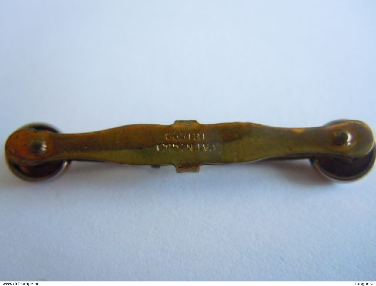 Ancien Oude Boord Knop - épingle De Col 4,3 Cm Getekend Signée Goldband - Cuff Links & Studs
