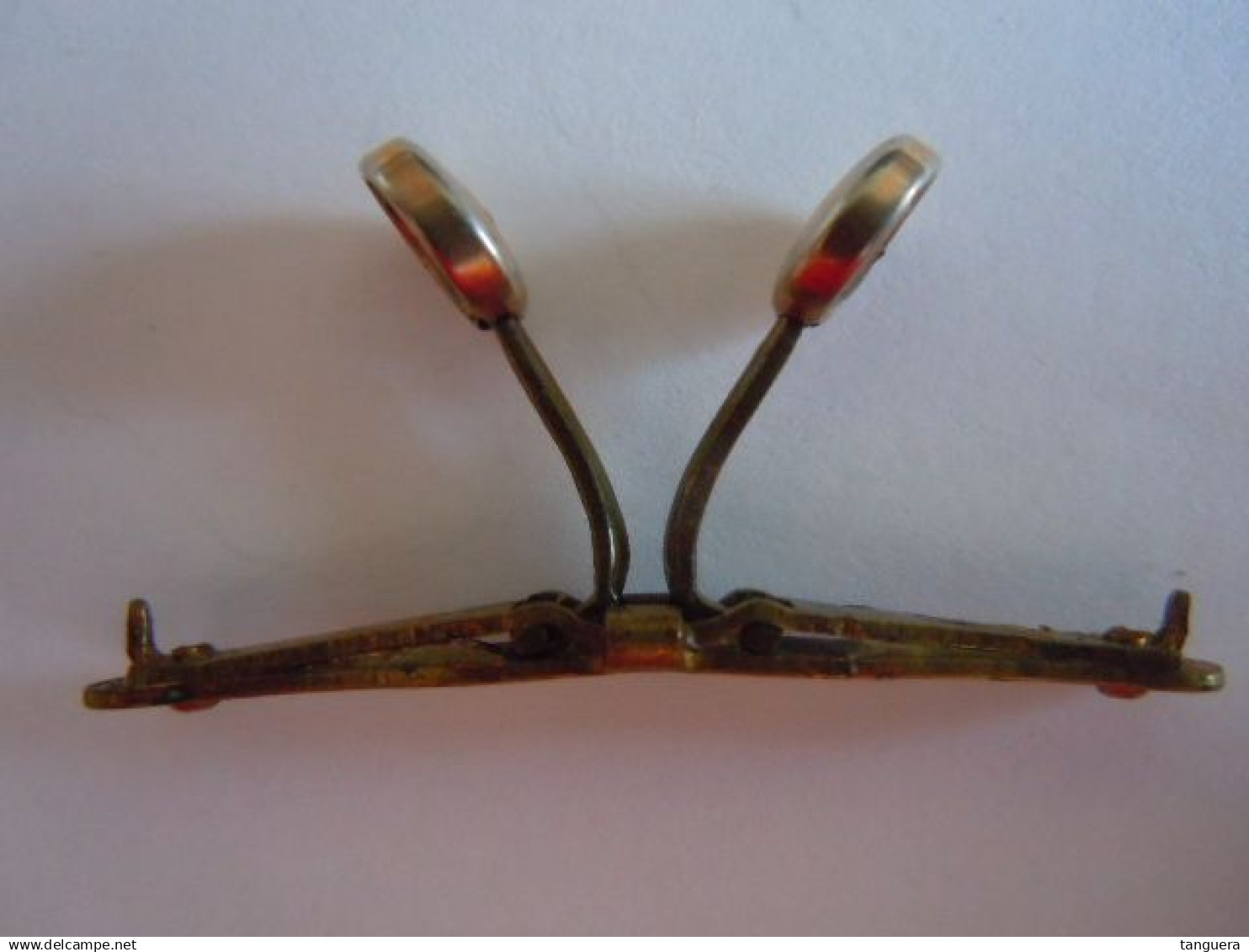 Ancien Oude Boord Knop - épingle De Col 4,3 Cm Getekend Signée Goldband - Cuff Links & Studs