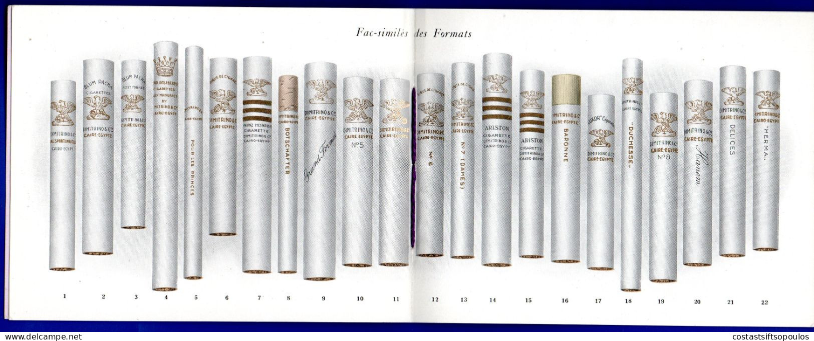F3.227. EGYPT DIMITRINO CIGARETTES .1915 12 PAGES PRICE LIST IN EXCELLENT CONDITION - Objetos Publicitarios
