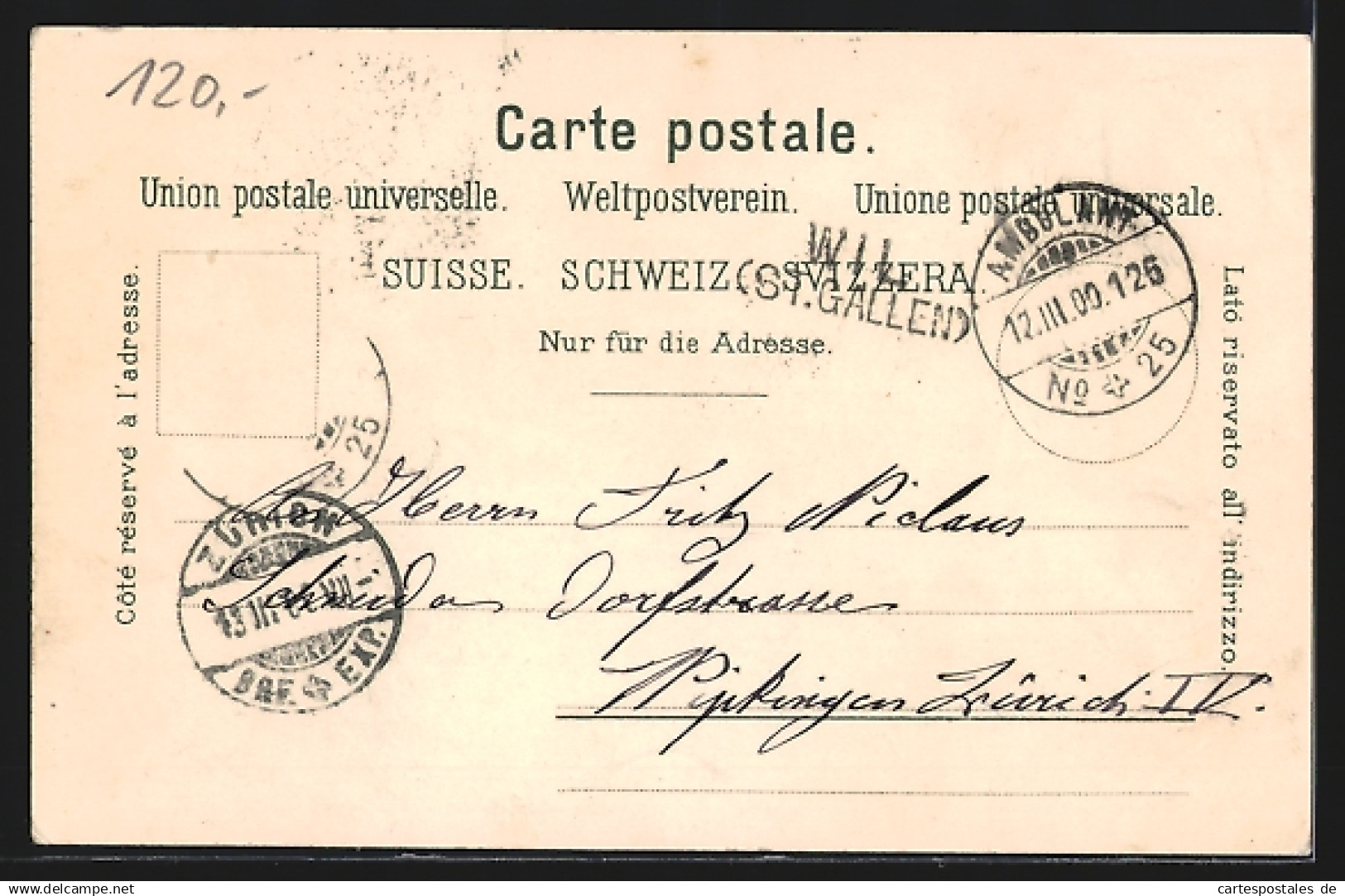 Lithographie Wil, Gasthaus Zur Rose, FRau In Tracht Liest Einen Brief, Stadtwappen - Wil