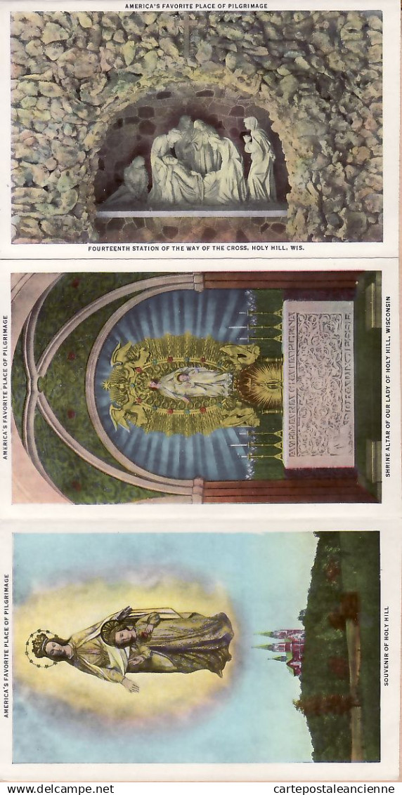 23972 /  Rare 18 Select Views HOLY HILL WI Wisconsin America's Place PILGRIMAGE1948 Original Complete Set In COVER USA - Autres & Non Classés