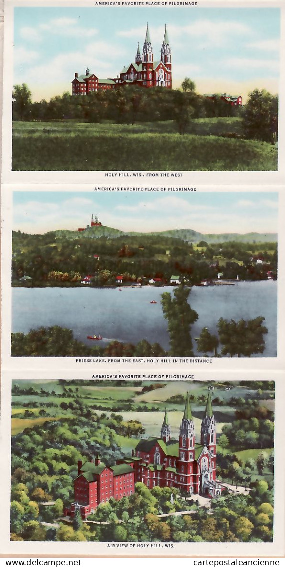 23972 /  Rare 18 Select Views HOLY HILL WI Wisconsin America's Place PILGRIMAGE1948 Original Complete Set in COVER USA