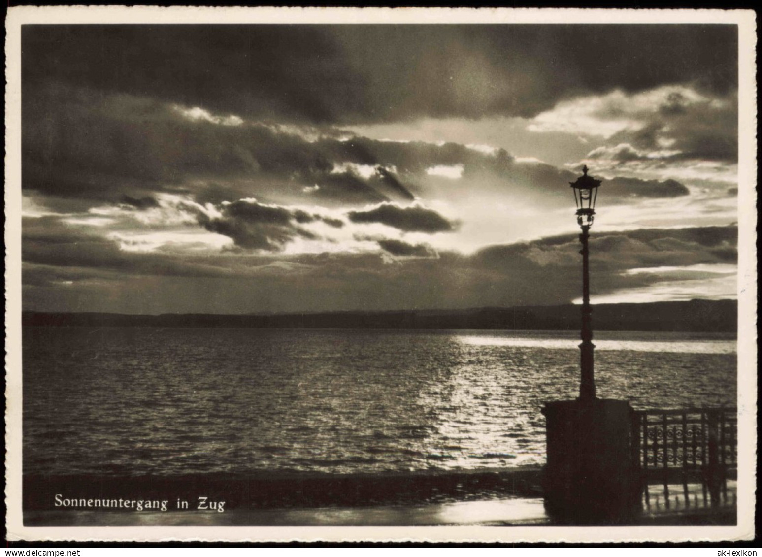 Ansichtskarte Zug Zoug | Zugo Sonnenuntergang Zugersee Stimmungsbild 1949 - Autres & Non Classés