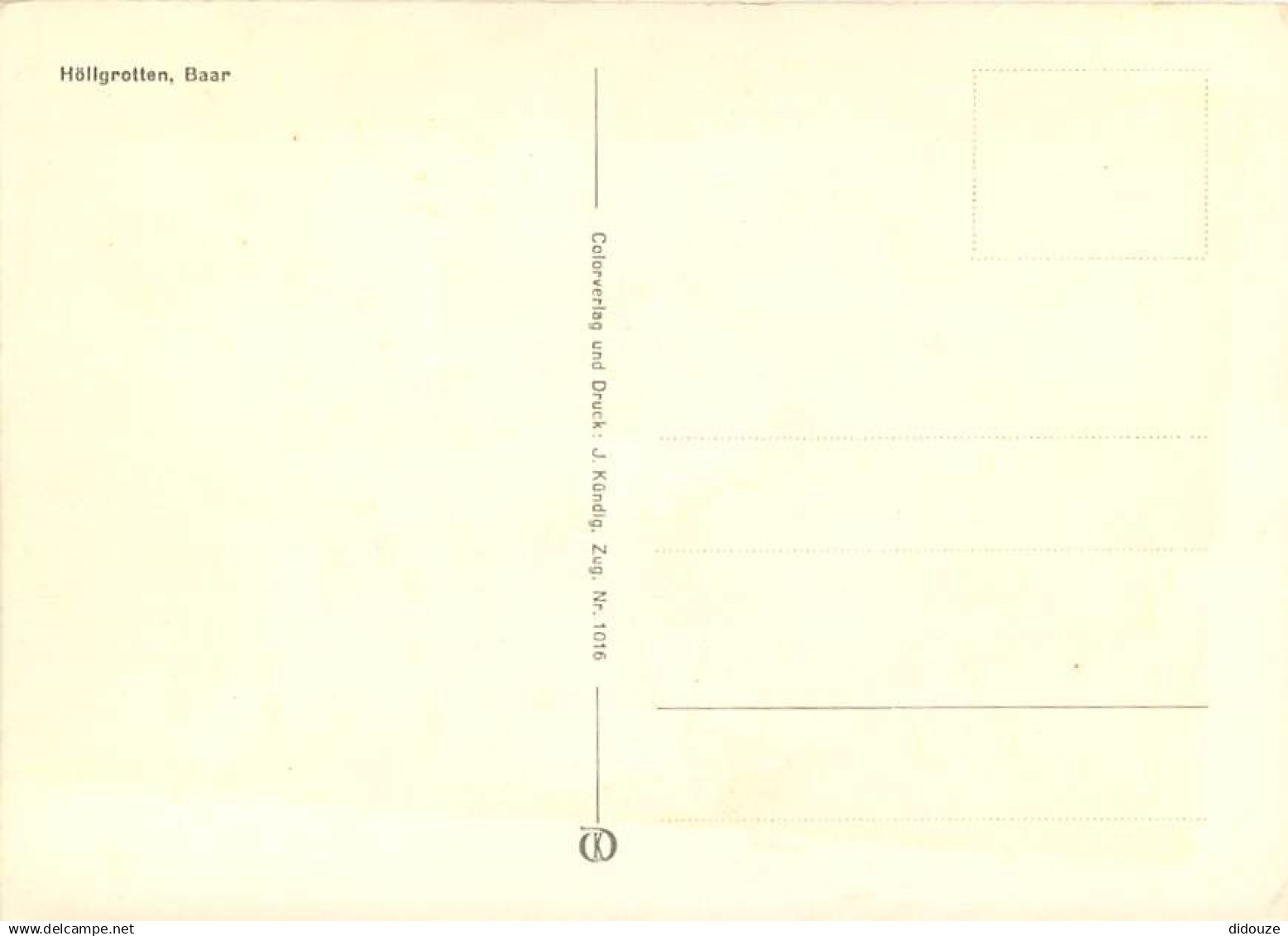 Suisse - ZG Zoug - Baar - Hollgrotten - Grotte - Spéléologie - CPM - Carte Neuve - Voir Scans Recto-Verso - Autres & Non Classés
