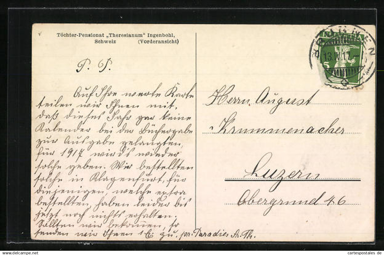 AK Ingenbohl, Töchter-Pensionat Theresianum, Vorderansicht - Ingenbohl