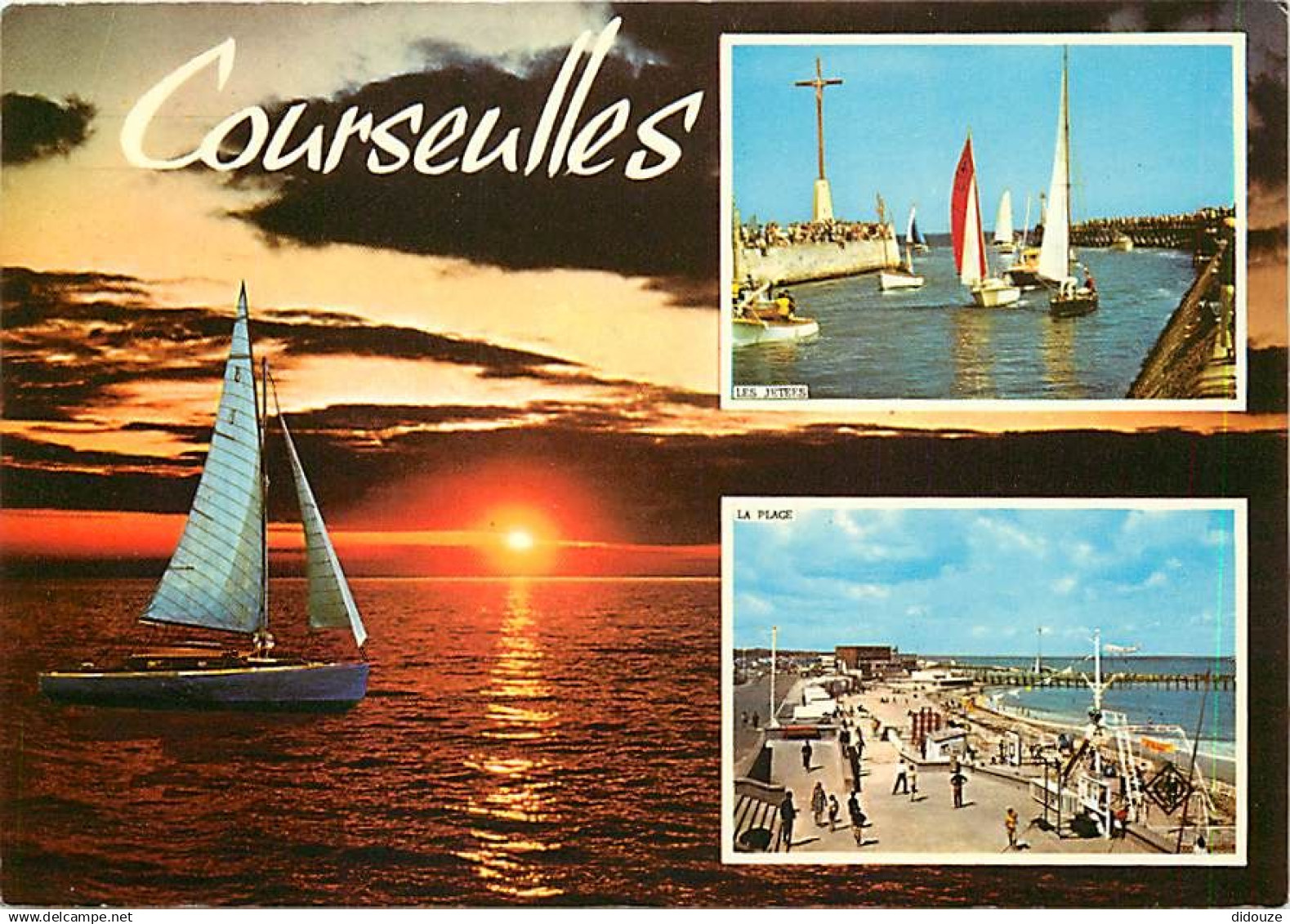 14 - Courseulles Sur Mer - Multivues - Coucher De Soleil - Flamme Postale De Courseulles Sur Mer - CPM - Voir Scans Rect - Courseulles-sur-Mer