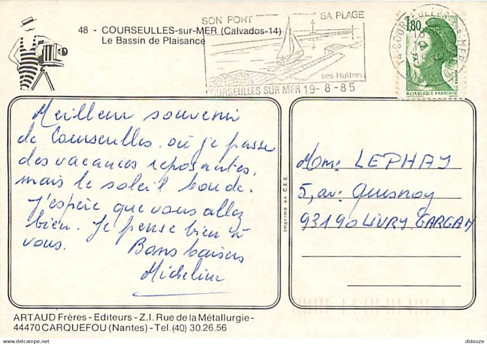 14 - Courseulles Sur Mer - Le Bassin De Plaisance - Bateaux - Flamme Postale De Courseulles Sur Mer - CPM - Voir Scans R - Courseulles-sur-Mer