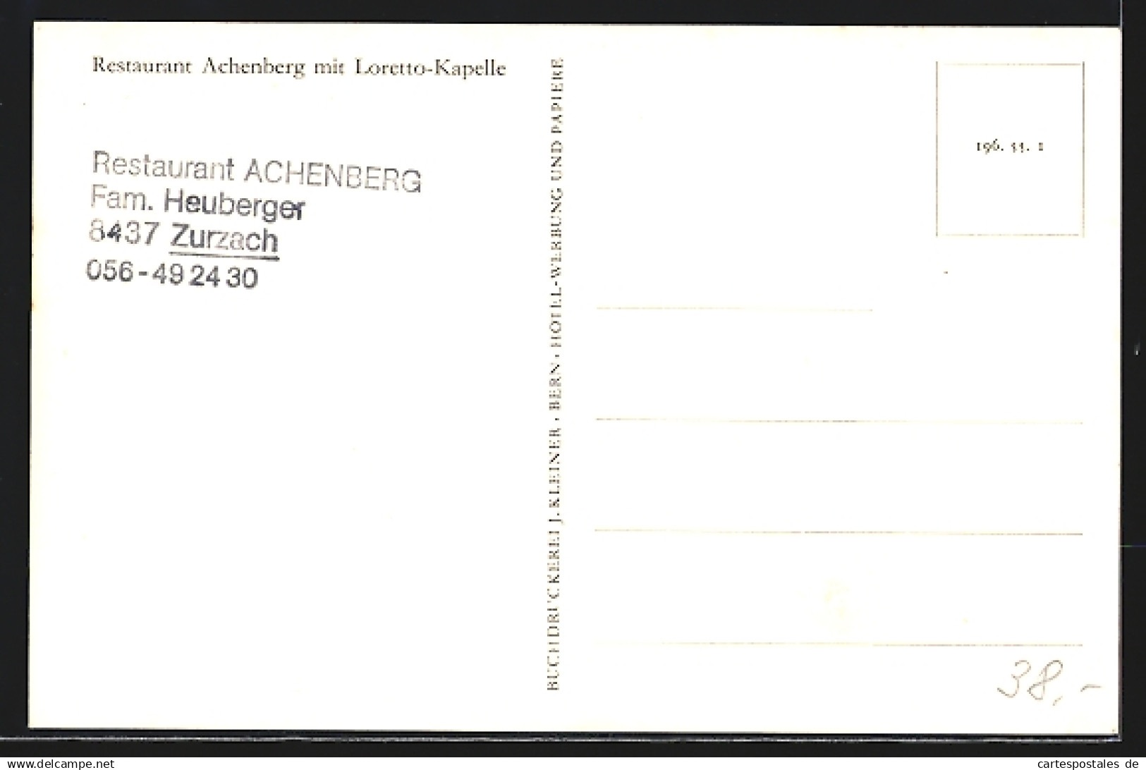 AK Bad Zurzach / Achenberg, Restaurant Mit Loretto-Kapelle - Zurzach