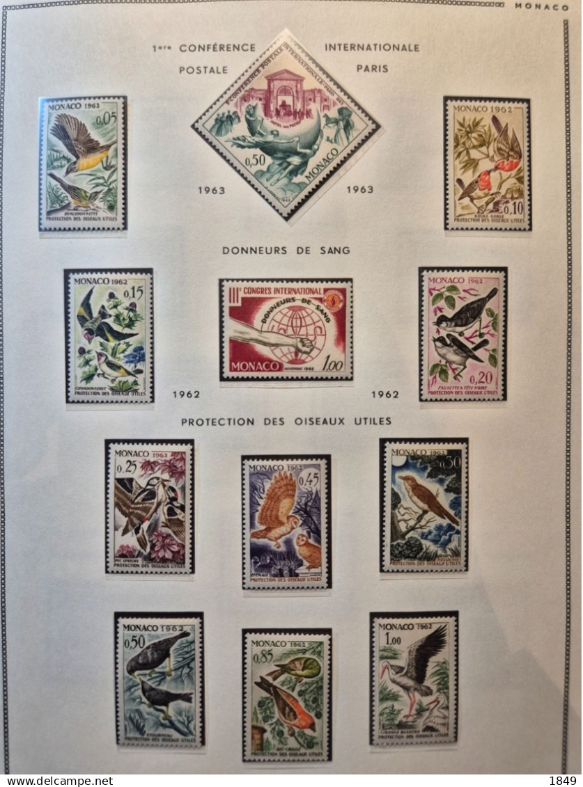 MONACO Alb. MOC 1885/1978 Neufs + PA (dont oiseaux **) côte >10 000€