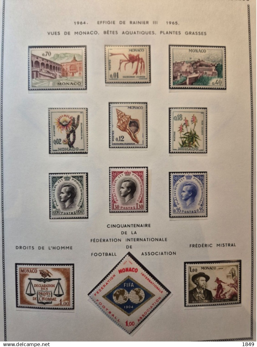 MONACO Alb. MOC 1885/1978 Neufs + PA (dont oiseaux **) côte >10 000€