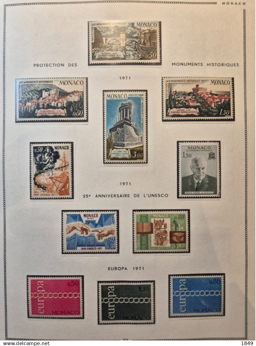 MONACO Alb. MOC 1885/1978 Neufs + PA (dont oiseaux **) côte >10 000€