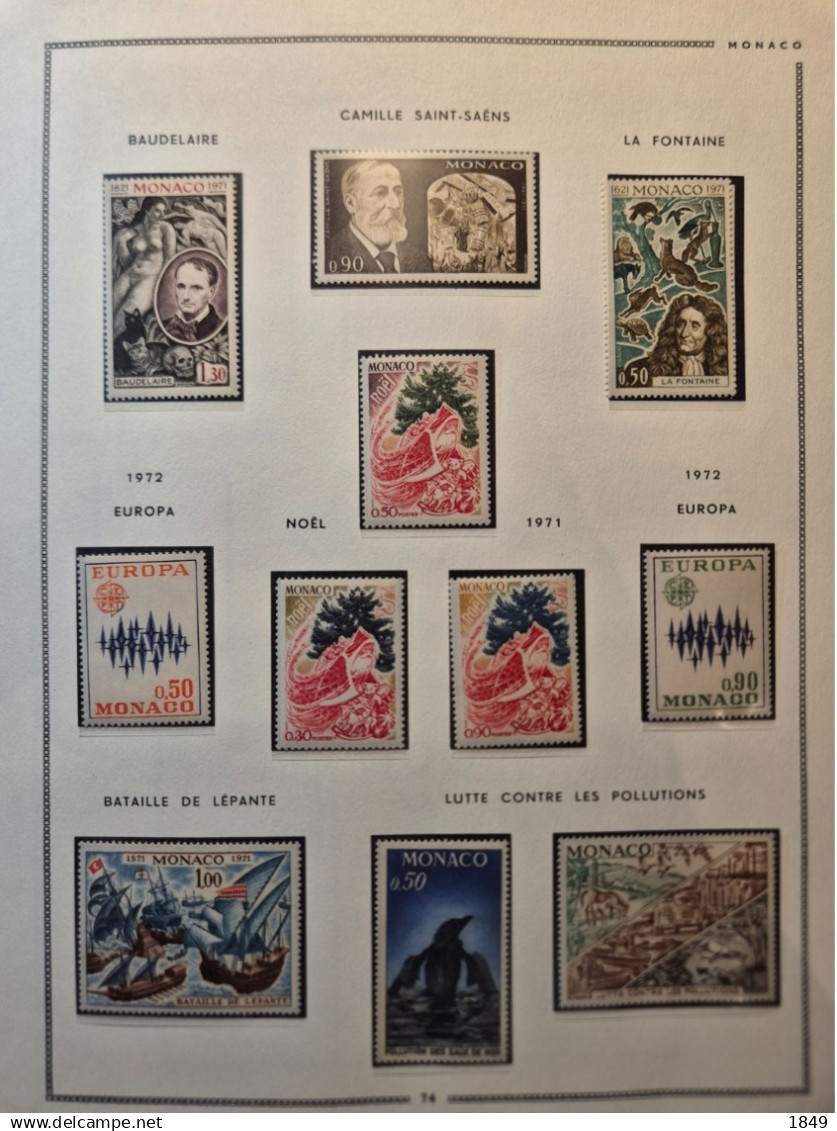 MONACO Alb. MOC 1885/1978 Neufs + PA (dont oiseaux **) côte >10 000€