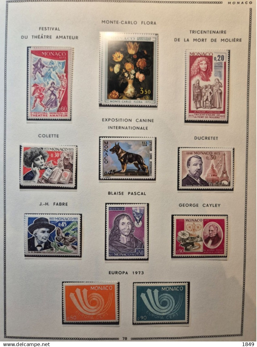 MONACO Alb. MOC 1885/1978 Neufs + PA (dont oiseaux **) côte >10 000€