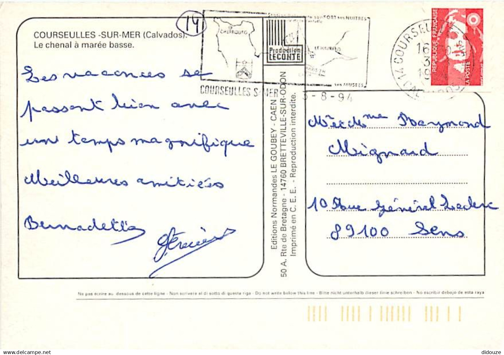 14 - Courseulles Sur Mer - Le Chenal à Marée Basse - Bateaux - Flamme Postale De Courseulles Sur Mer - CPM - Voir Scans - Courseulles-sur-Mer