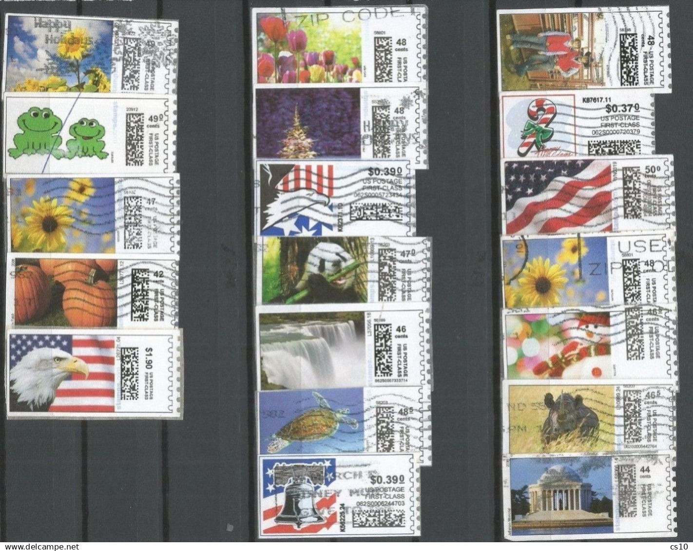 USA 7 Scans ATM Comp.Vended Endicia Zazzle Your Stamps.com PB Smart Personalized Photo Stamps & Labels Used Lot #132 Pcs - Machine Labels [ATM]
