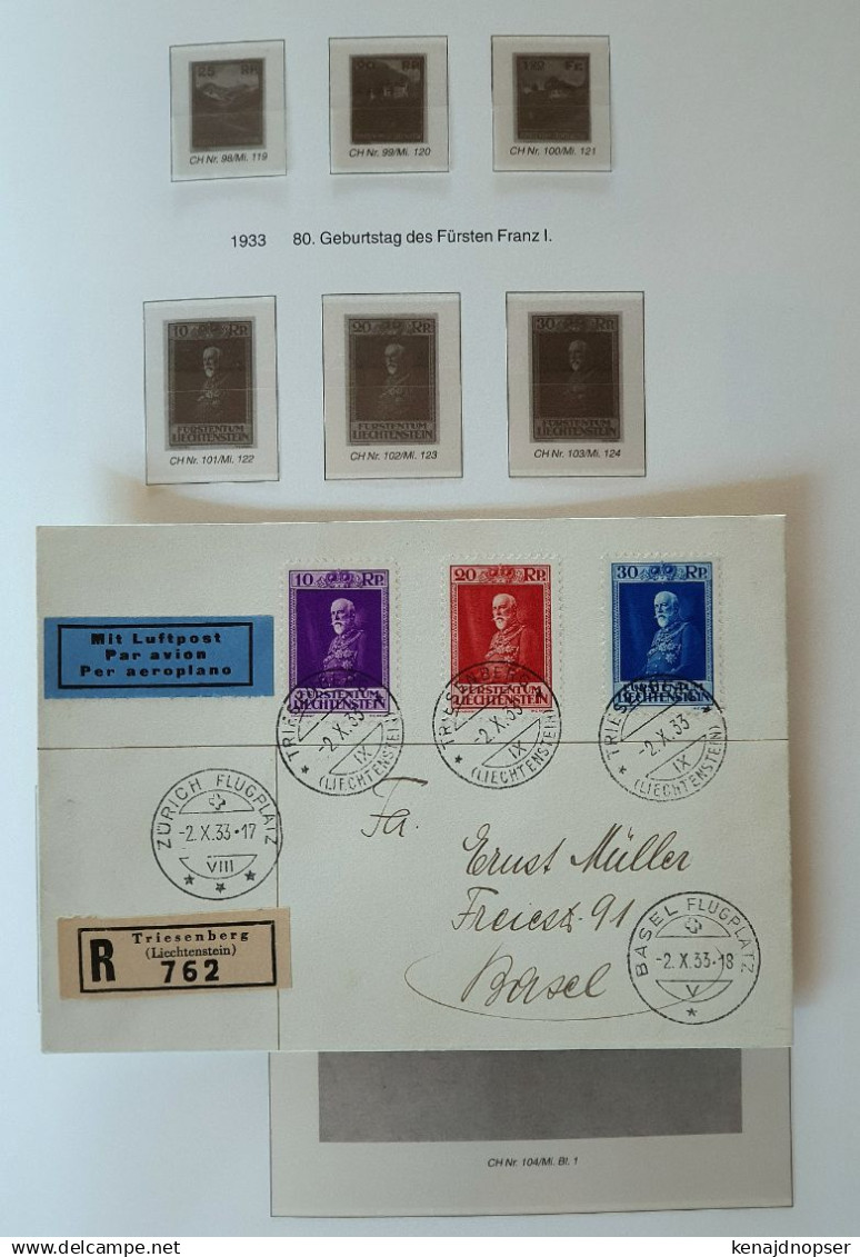 Sorgfältige,umfangreiche Slg. Liechtenstein In 2-MüllerAlben, 3 Ordner FDCs; Steckalbum Und 23 Sammelblätter - Lotti/Collezioni