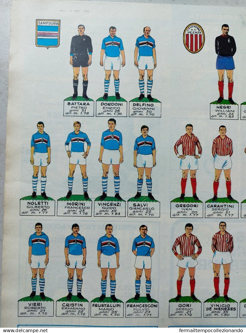 Bp2 Giornale Corriere Dei Piccolicon Figurine Calciatori Sampdoria Vicenza 1967 - Autres & Non Classés