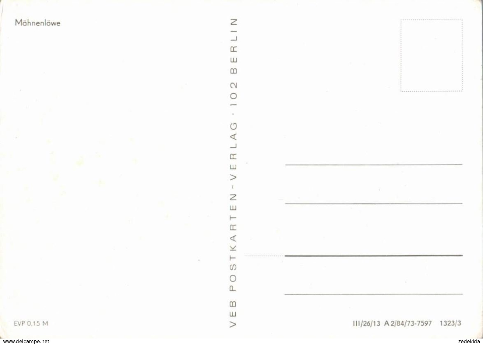 I3045 - TOP Löwe Lion - Verlag Berlin DDR - Leeuwen