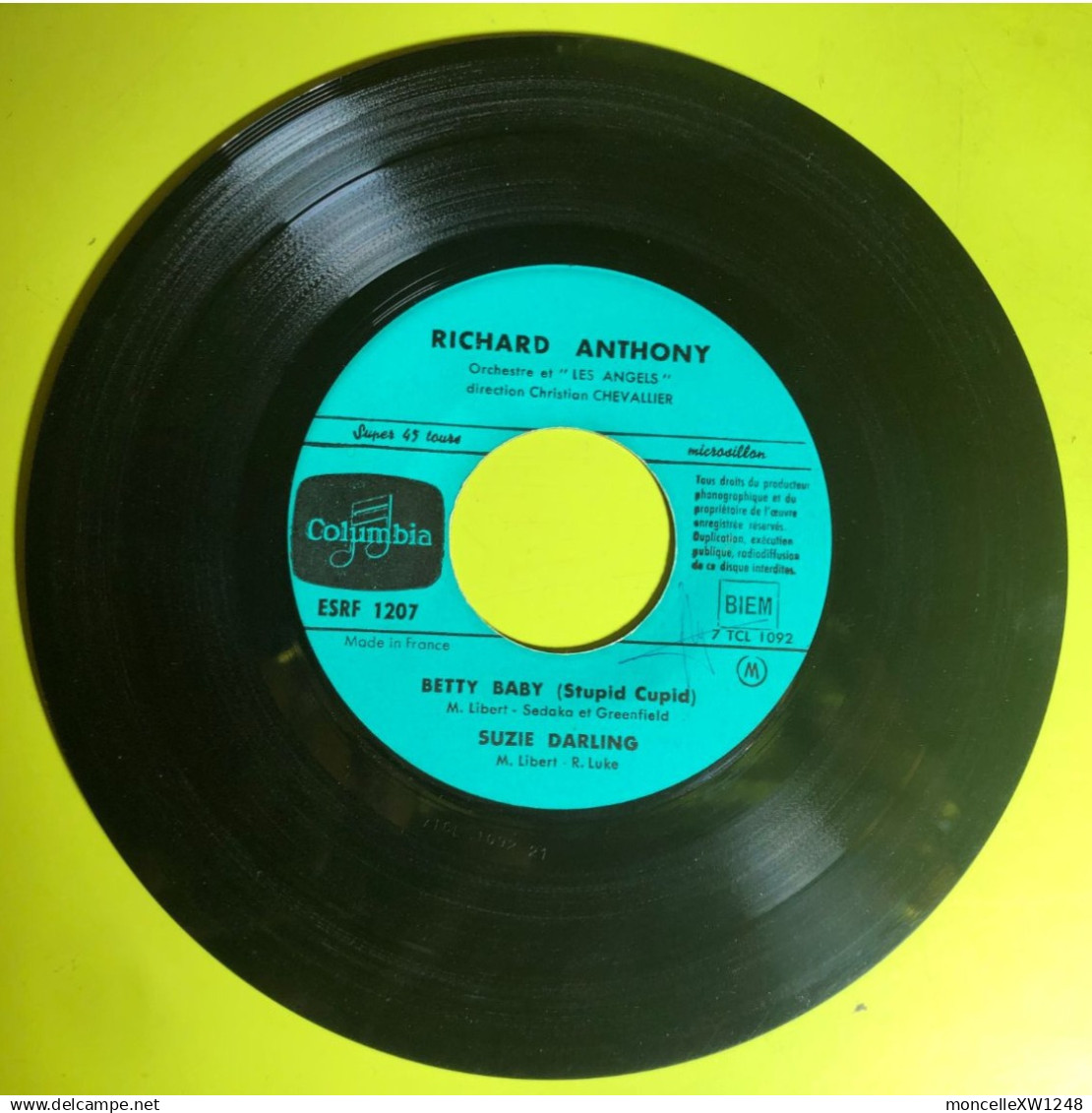 Richard Anthony - Le 1er 45 T EP Suzie Darling (Edition Originale1958 - VG+) - 45 T - Maxi-Single