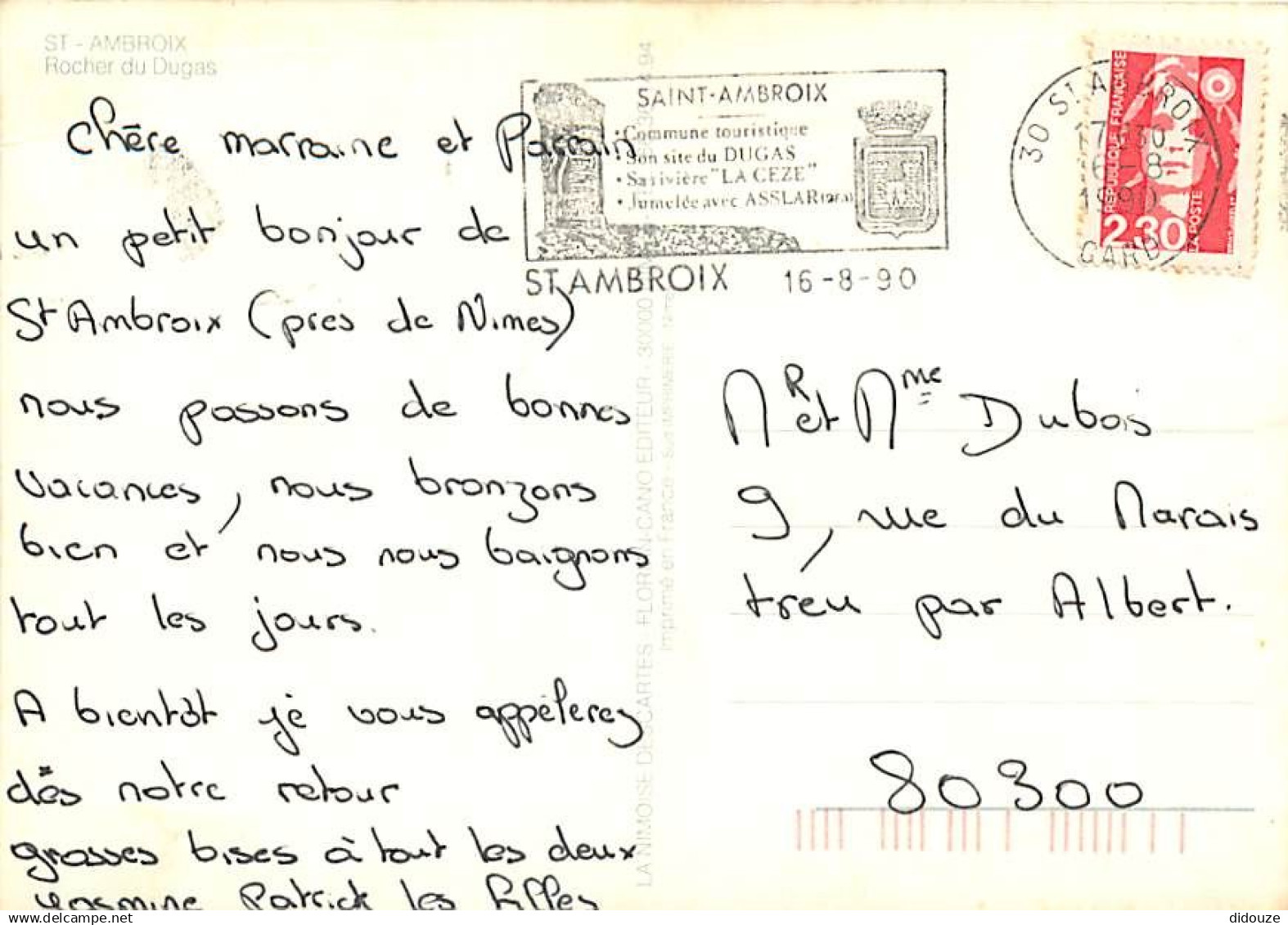 30 - Saint Ambroix - Rocher Du Dugas - Flamme Postale De Saint Ambroix - CPM - Voir Scans Recto-Verso - Saint-Ambroix