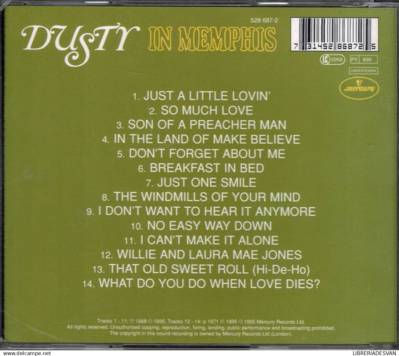 Dusty Springfield - Dusty In Memphis. CD - Jazz
