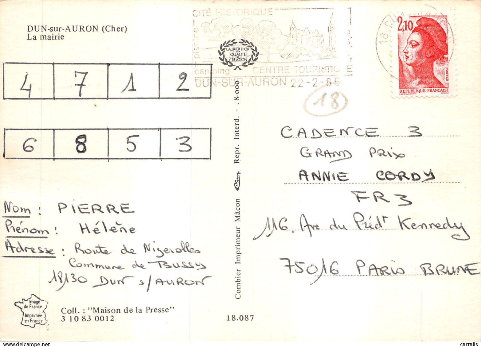 18-DUN SUR AURON-N 587-D/0381 - Dun-sur-Auron