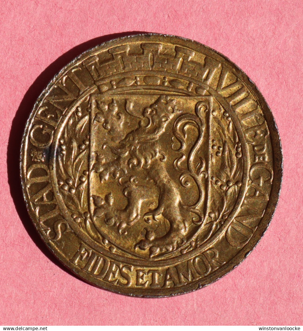 STAD GENT  1917 5FRANCS UITBETAALBAAR JANUARI 1920 - Tokens Of Communes