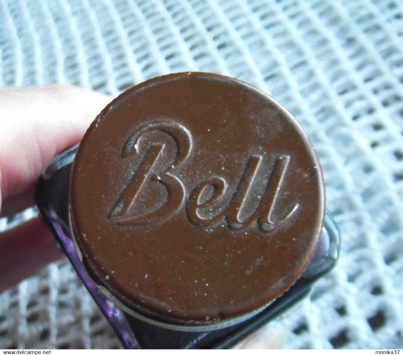Bouteille Ancienne D'encre à Tampons BELL Pout Timbre Caoutchouc - Calamai