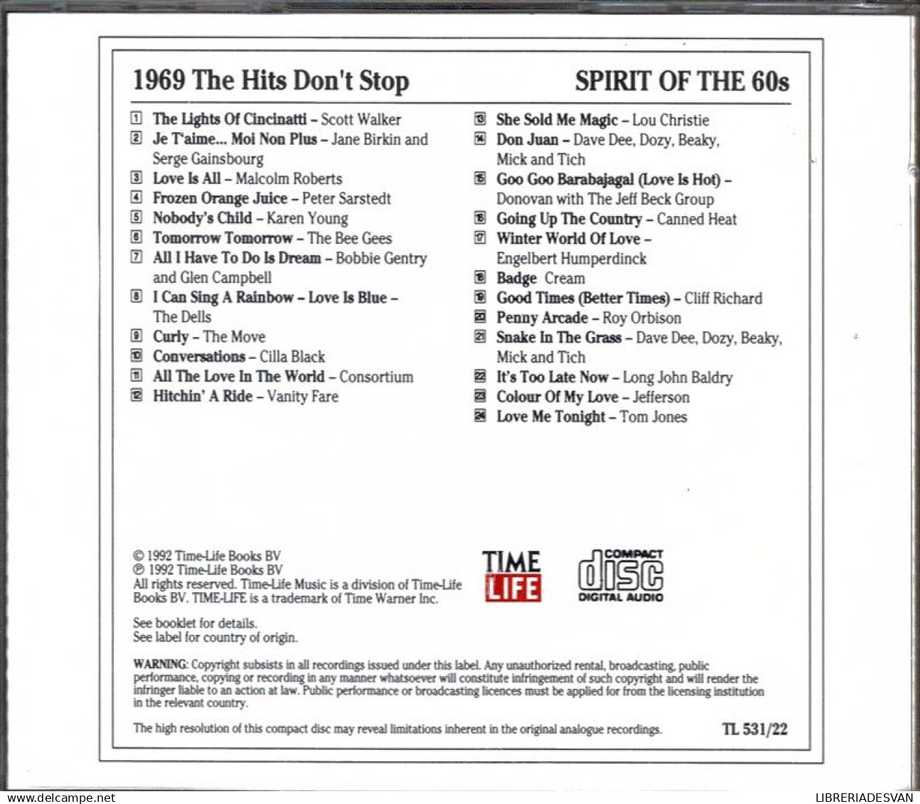 The Spirit Of The 60s. 1969. The Hits Don't Stop. CD - Disco & Pop