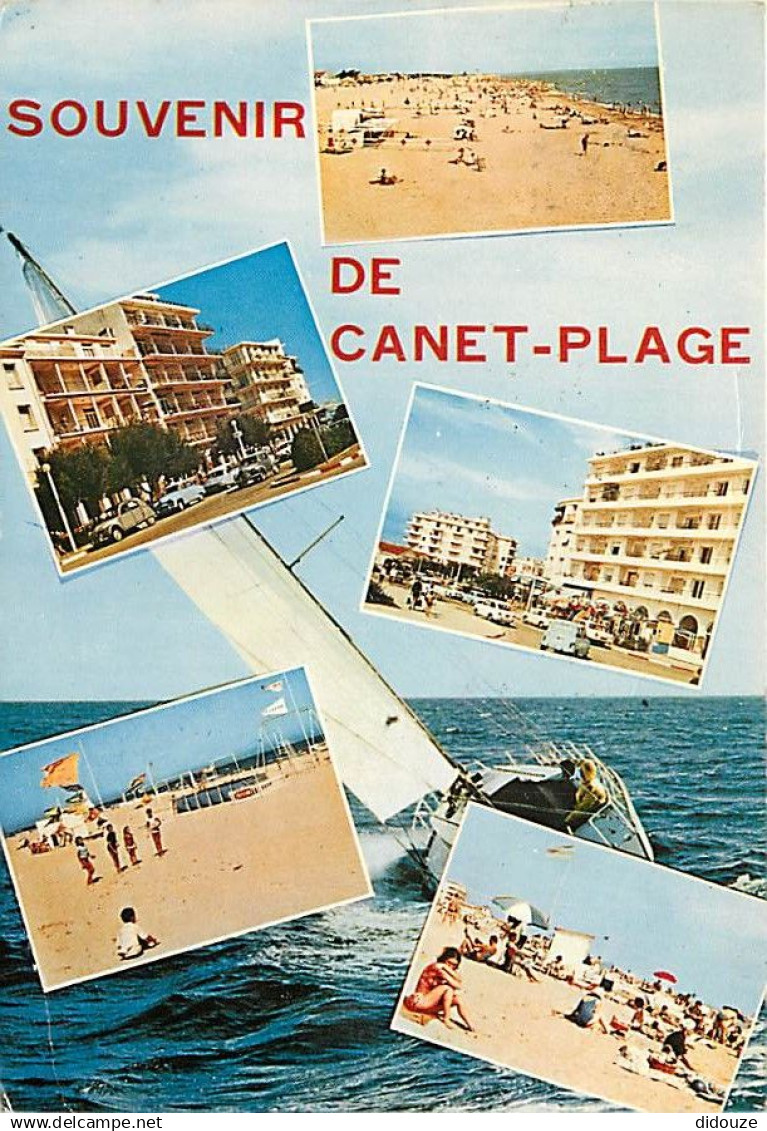 66 - Canet Plage - Multivues - Scènes De Plage - Automobiles - CPM - Voir Scans Recto-Verso - Canet Plage