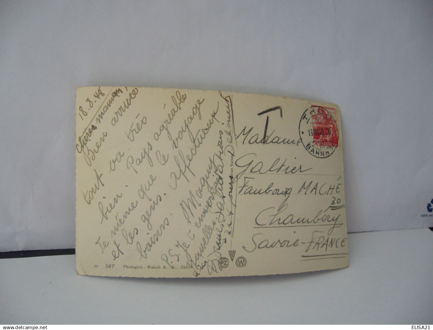 THUN MIT STOCKHORNKETTE  SUISSE GR GRISONS CPSM FORMAT CPA 1948 - Trun