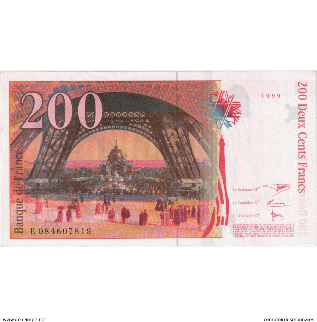 France, 200 Francs, Eiffel, E084607819, TTB+ - 200 F 1995-1999 ''Eiffel''