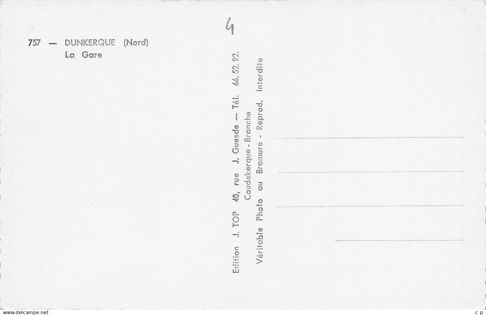 Dunkerque - La Gare   - CPSM°J - Dunkerque