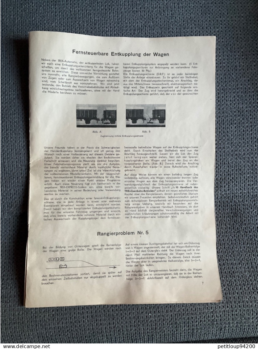 3 Bulletins TRIX EXPRESS  No 1 4 5   Années 1936 37 38  ( Langue ALLEMANDE )