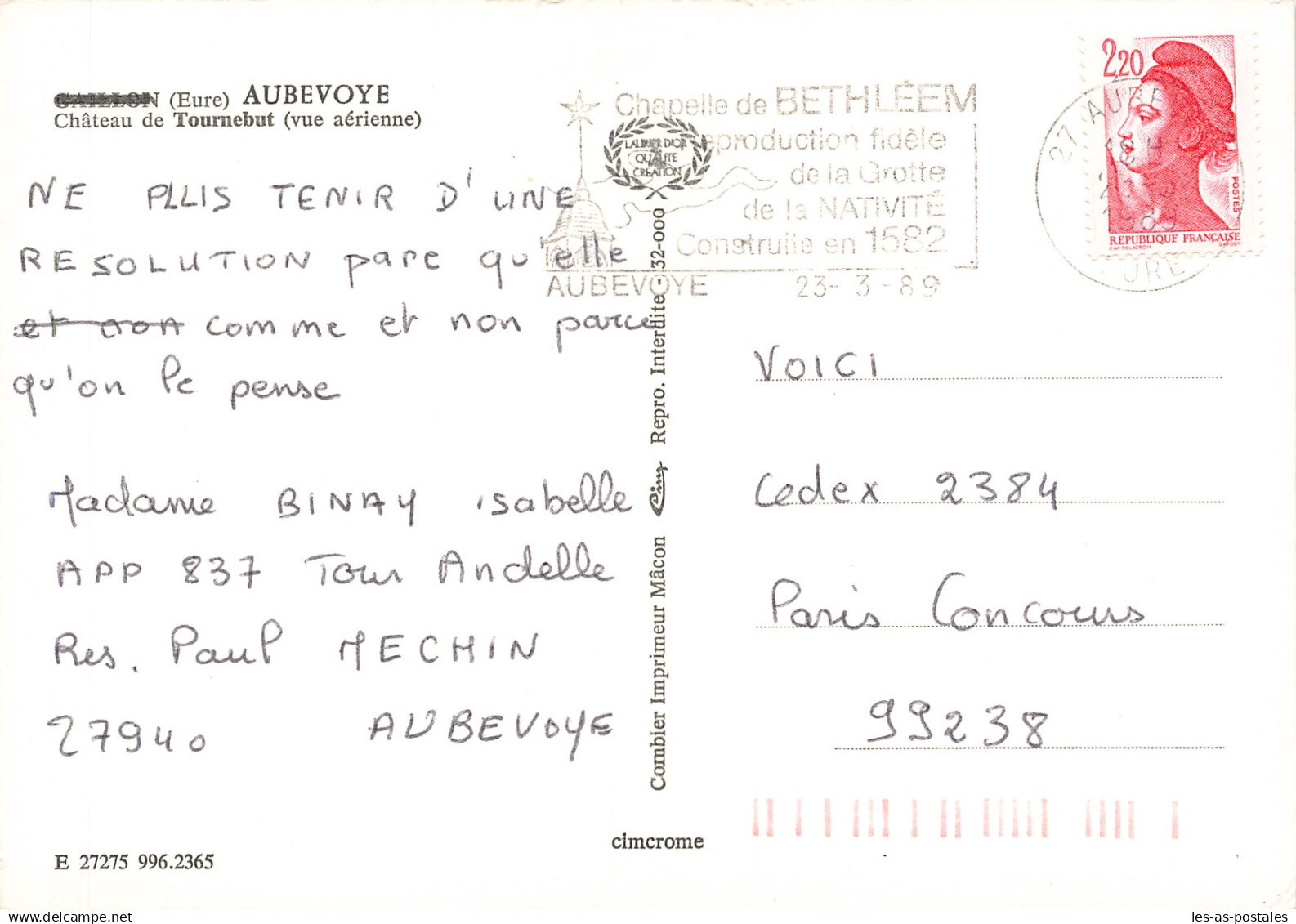 27 AUBEVOYE CHÂTEAU DE TOURNEBUT - Aubevoye