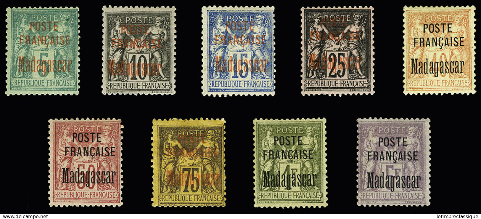 * N°14 à 22 Série complète de 9 valeurs, neuves *, TB