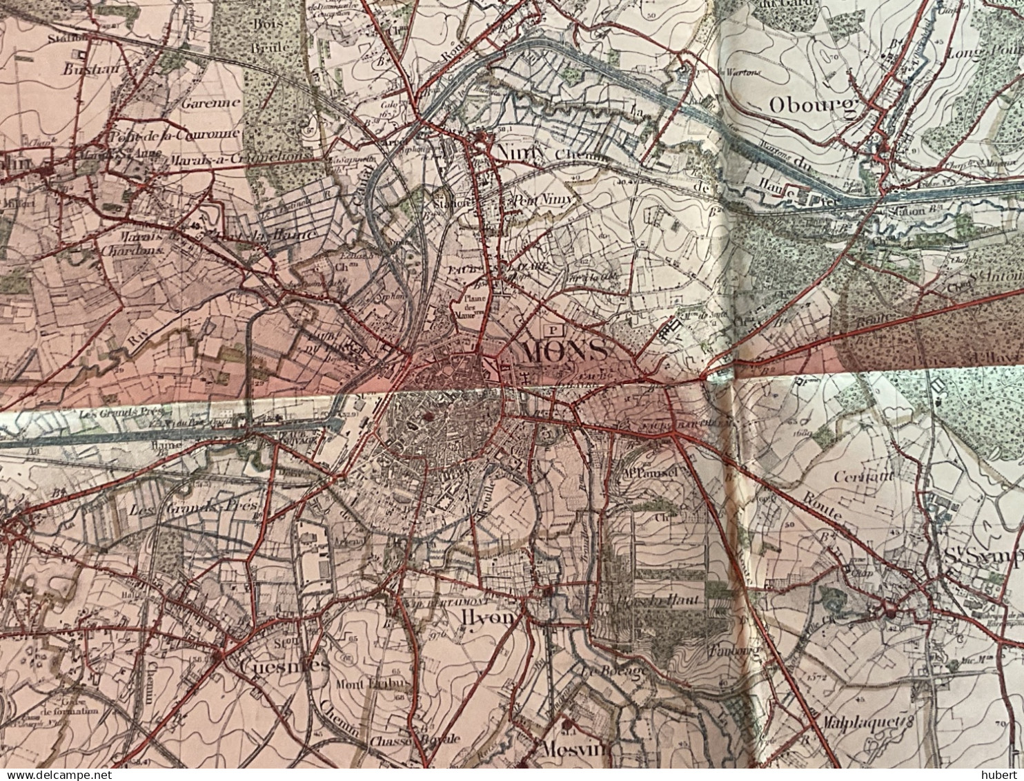 Ancienne Carte Militaire 1909. Mons - Quevaucamps - Hornu - St Ghislain- Gottignies - Frameries - Quievrain - Geographical Maps