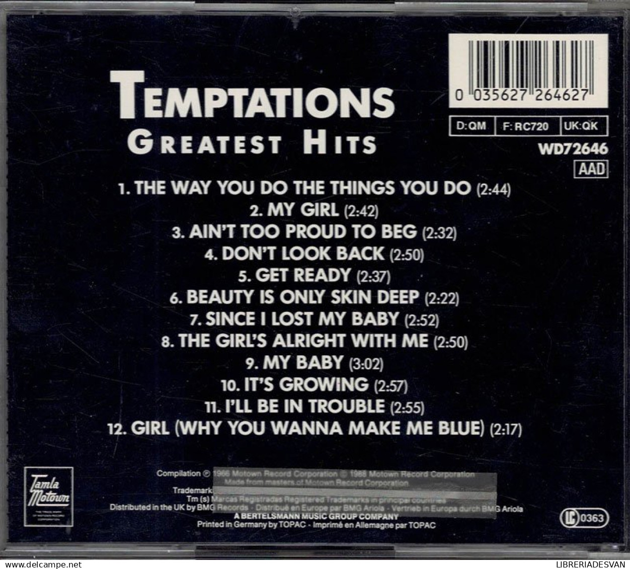 The Temptations - Greatest Hits. CD - Jazz