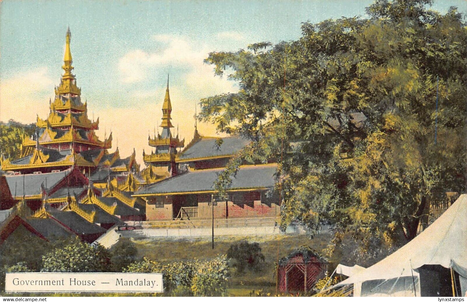 L255 Burma Myanmar Mandalay Government House Postcard - Myanmar (Burma)