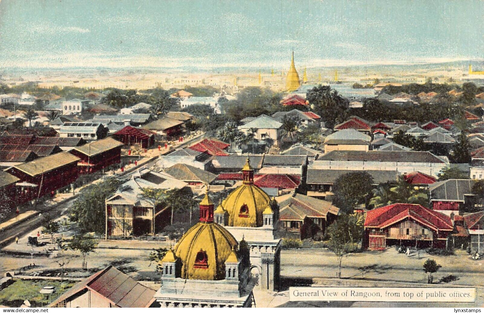 L255 Burma Myanmar Rangoon General View Postcard - Myanmar (Burma)
