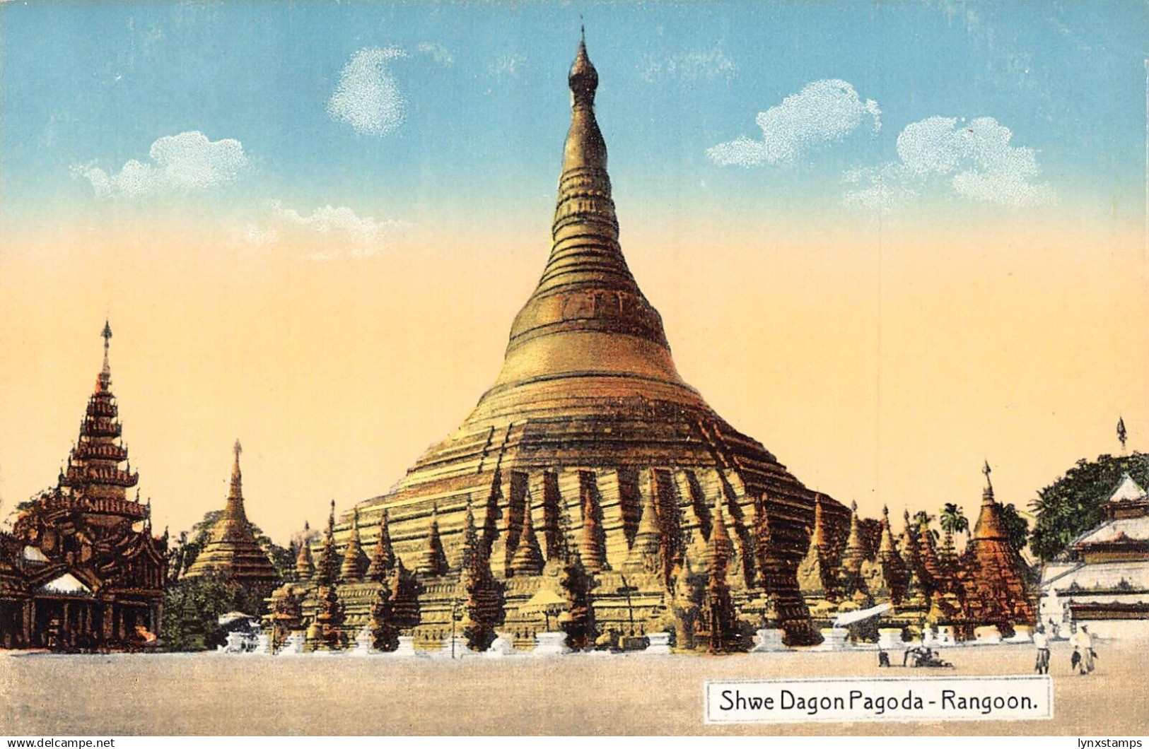 L255 Burma Myanmar Rangoon Shwe Dagon Pagoda Postcard - Myanmar (Burma)