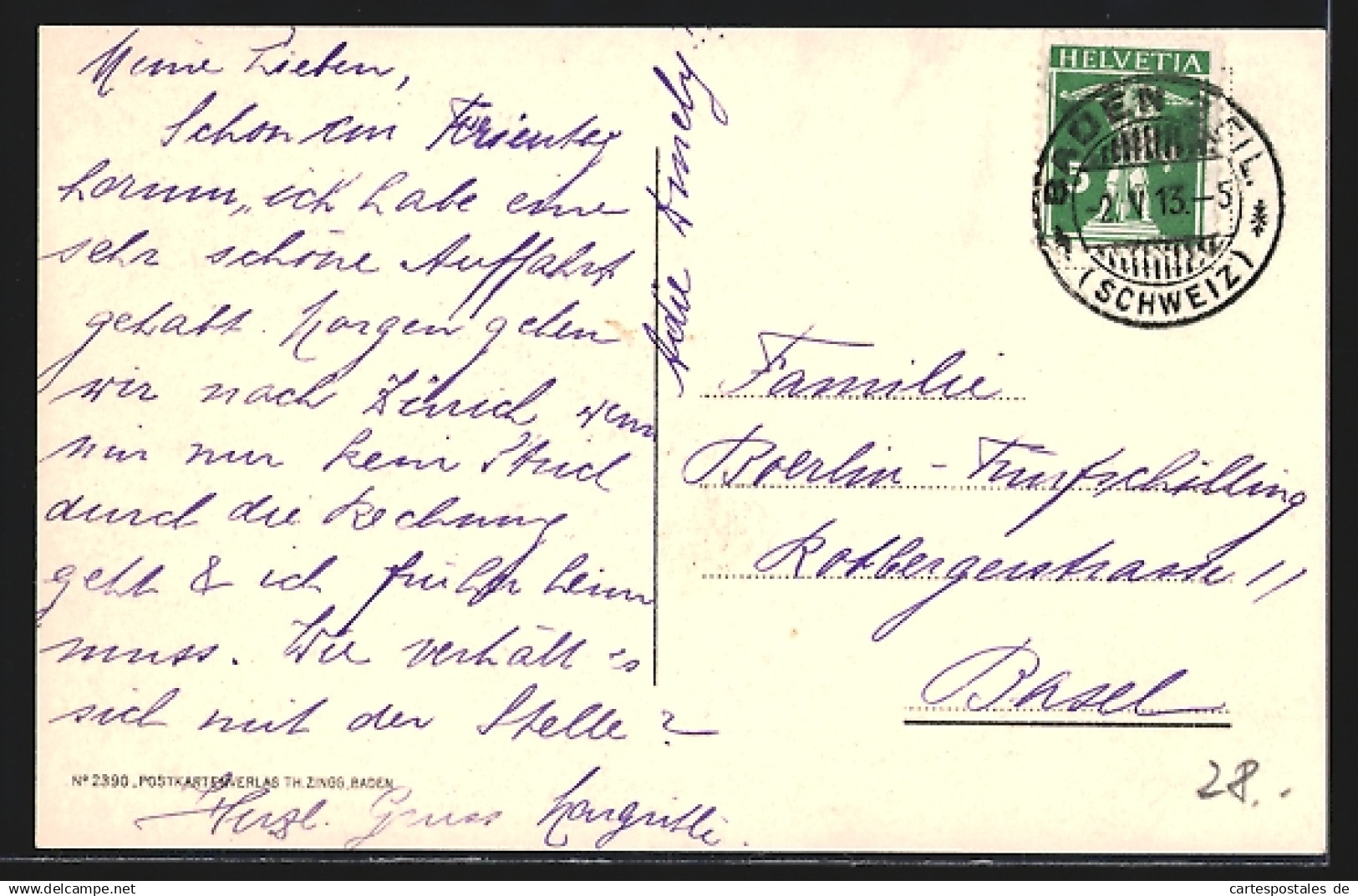 AK Baden, Ortspartie Aus Der Vogelschau - Baden