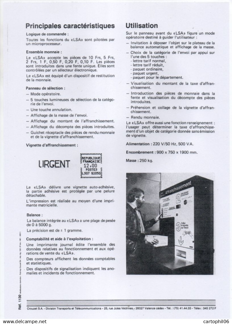 - FRANCE ATM / LISA / LSA CROUZET - 4 Vignettes Neuves 1984 - 1,90 + 2,20 + 3,50 + 5,40 FF - - 1981-84 Types « LS » & « LSA » (prototypes)
