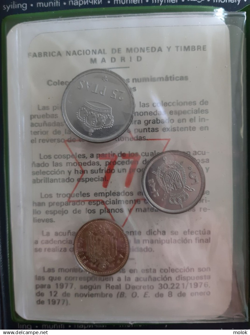 Espagne Pruebas Numisticas 1977 - Ongebruikte Sets & Proefsets