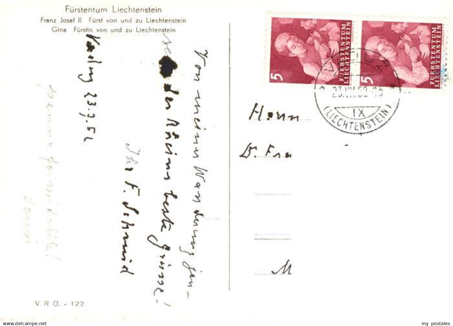Liechtenstein Fuerstentum Franz Josef II Fuerst Von Und Zu Liechtenstein Gina Fu - Liechtenstein