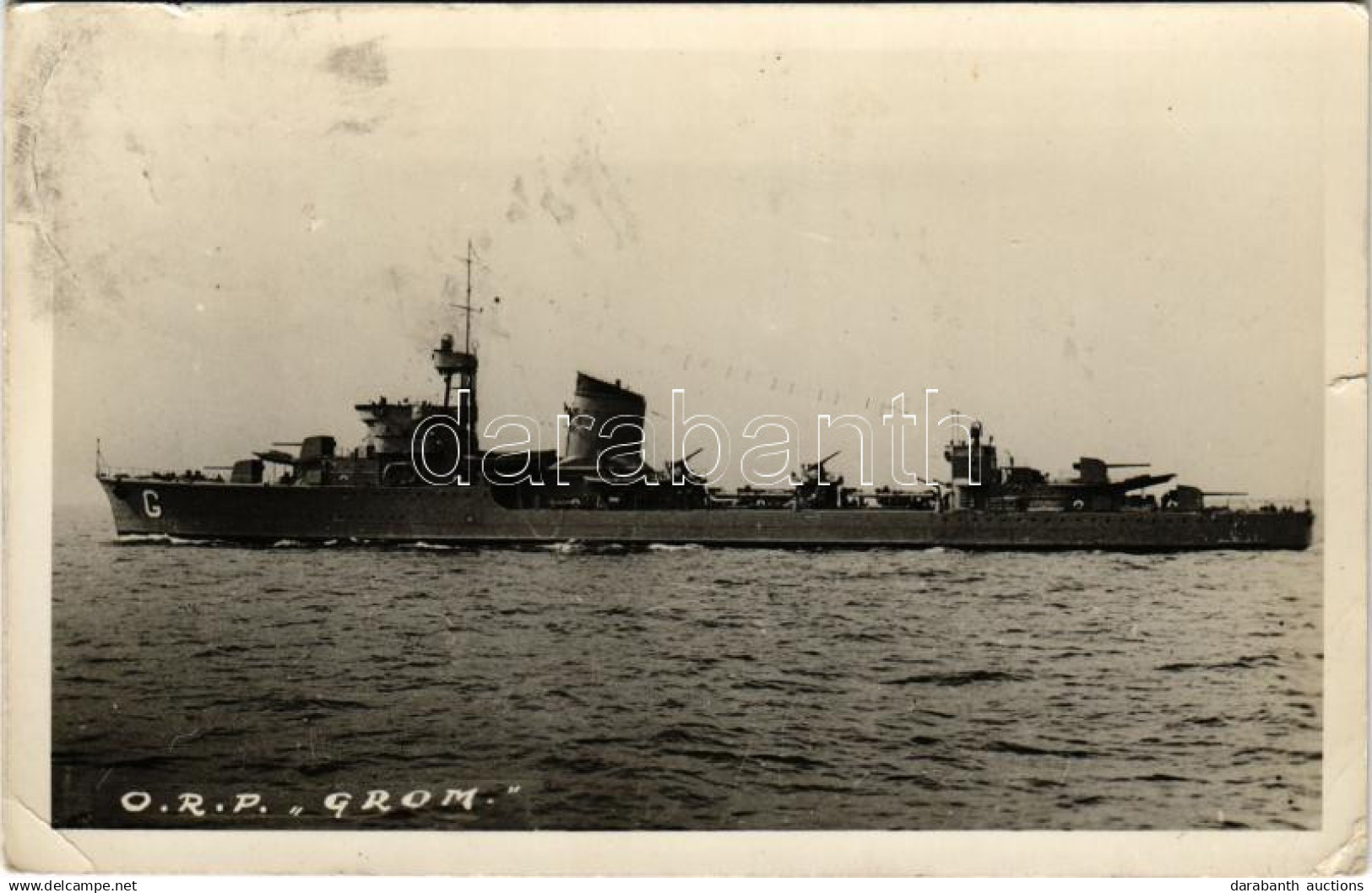 T3 1937 ORP Grom. Morska Agencja Fotograficzna Gdynia / Polish Navy (Marynarka Wojenna) Grom-class Destroyer Battleship, - Ohne Zuordnung