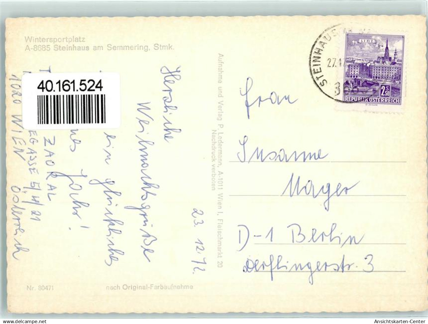 40161524 - Steinhaus Am Semmering - Autres & Non Classés