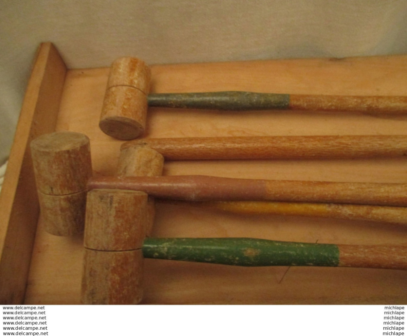 ancien jeu de croquet en bois - enfants - vers 1950 vendu  en l'etat