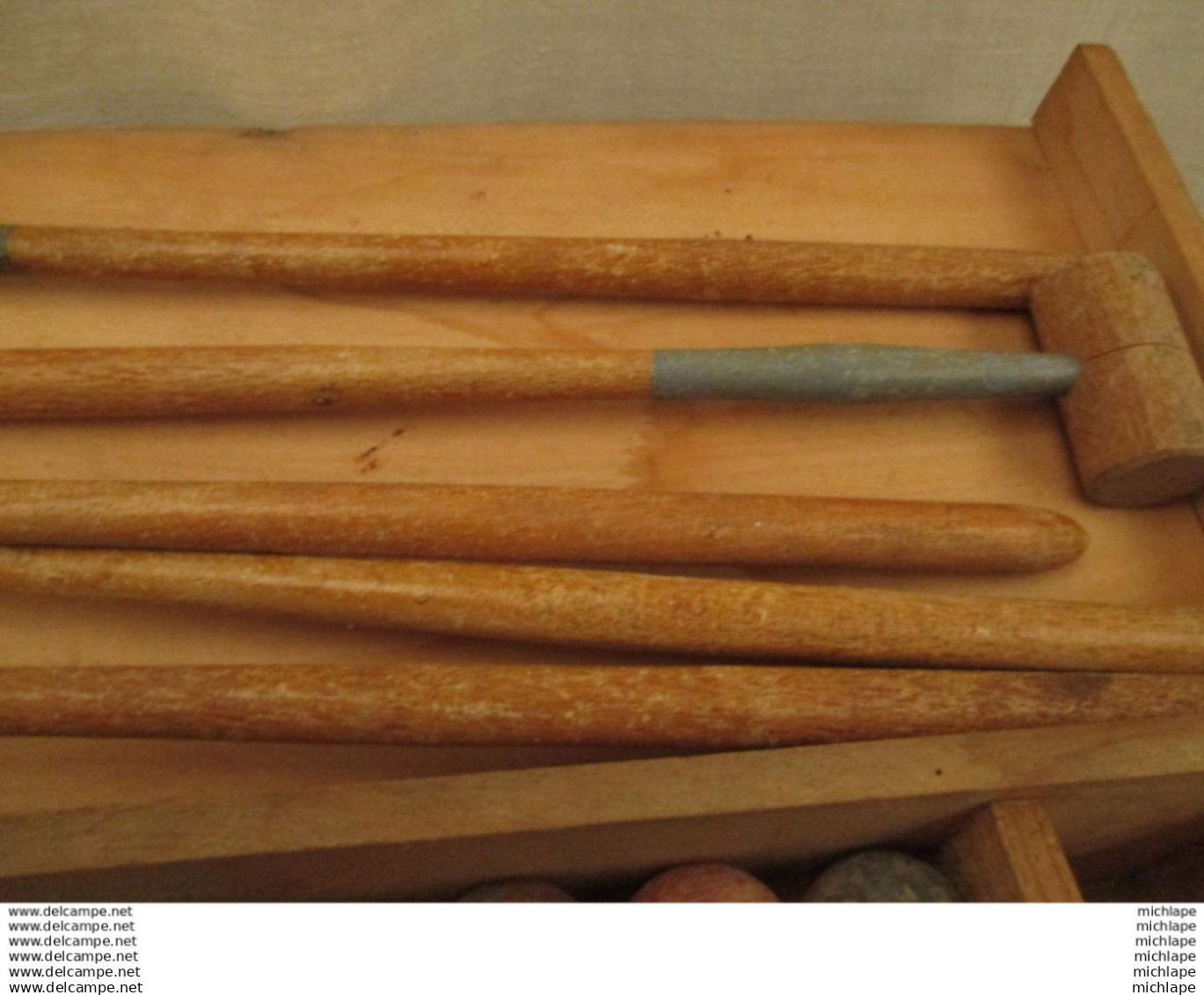 ancien jeu de croquet en bois - enfants - vers 1950 vendu  en l'etat